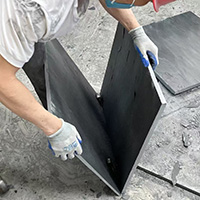 black slate stone floor
